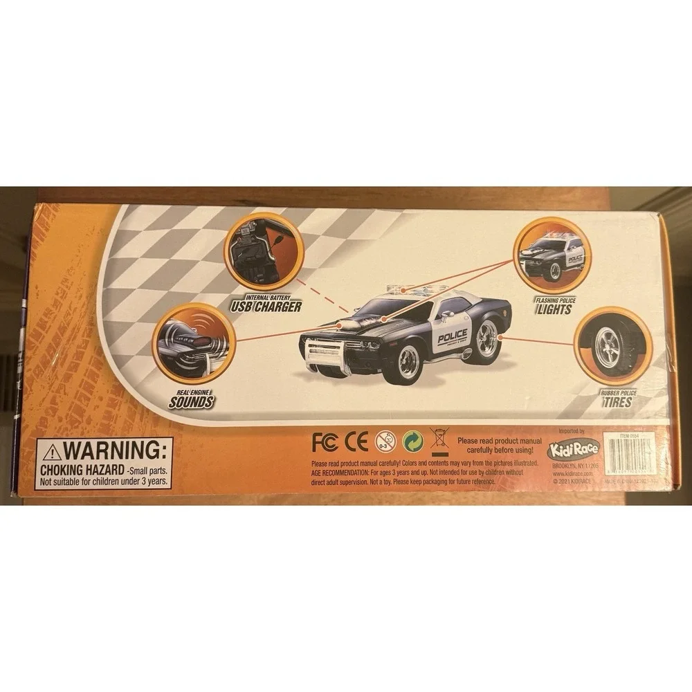 Kidirace Remote Control Police Car‎ Toy with Lights and Sirens - Rechargeable